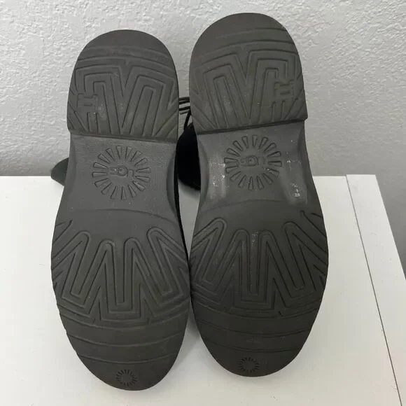 Ugg Women's Naiyah Lace-back Wool Suede Black Boot Size 7 - Picture 4 of 6